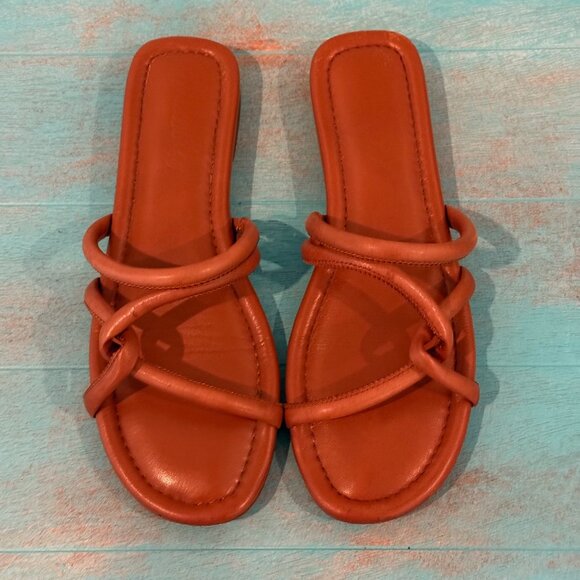 Madewell The Amel Brown Leather Slide Sandal Size Size 6.5 - Picture 1 of 8